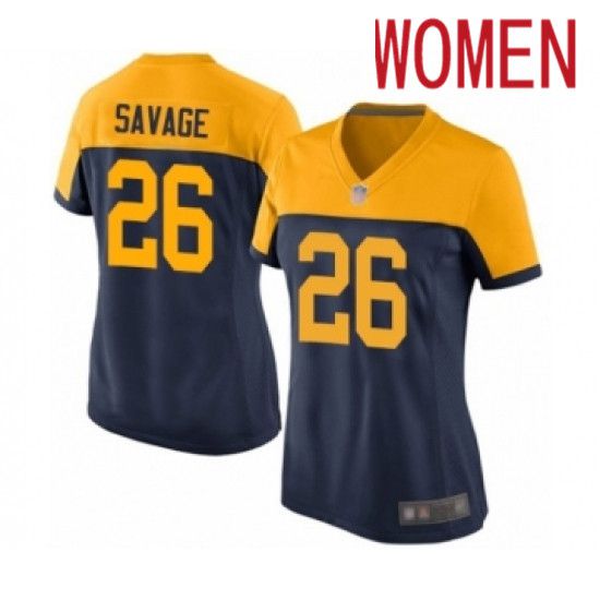Women Green Bay Packers #26 Darnell Savage Nike Navy Game NFL Jersey